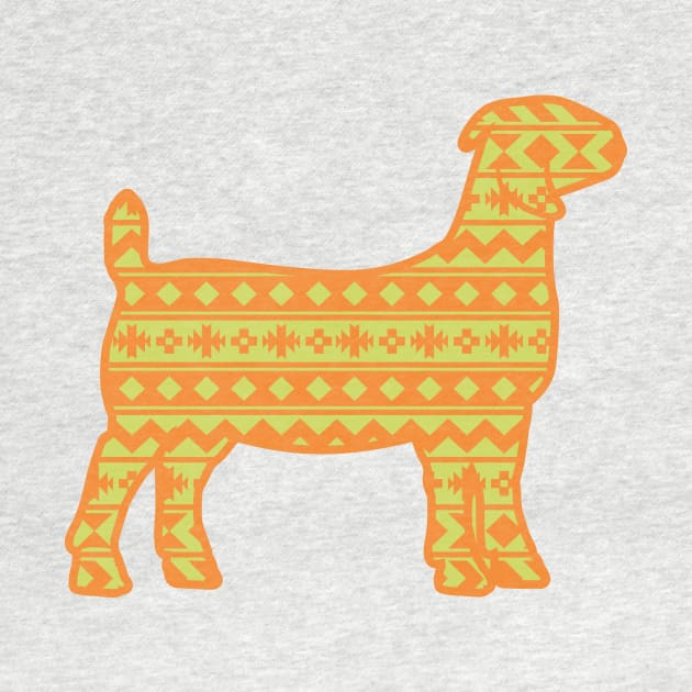 Show Goat with Orange & Green Southwest Aztec Pattern by SAMMO